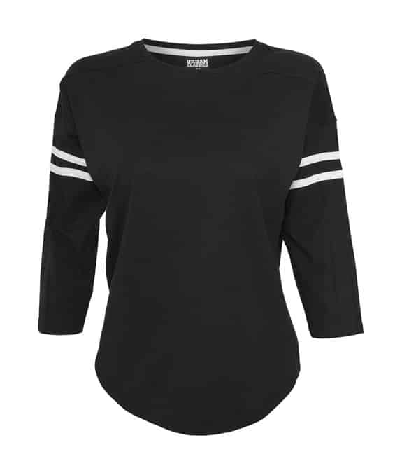 Ladies Sleeve Striped Tee black-white 3